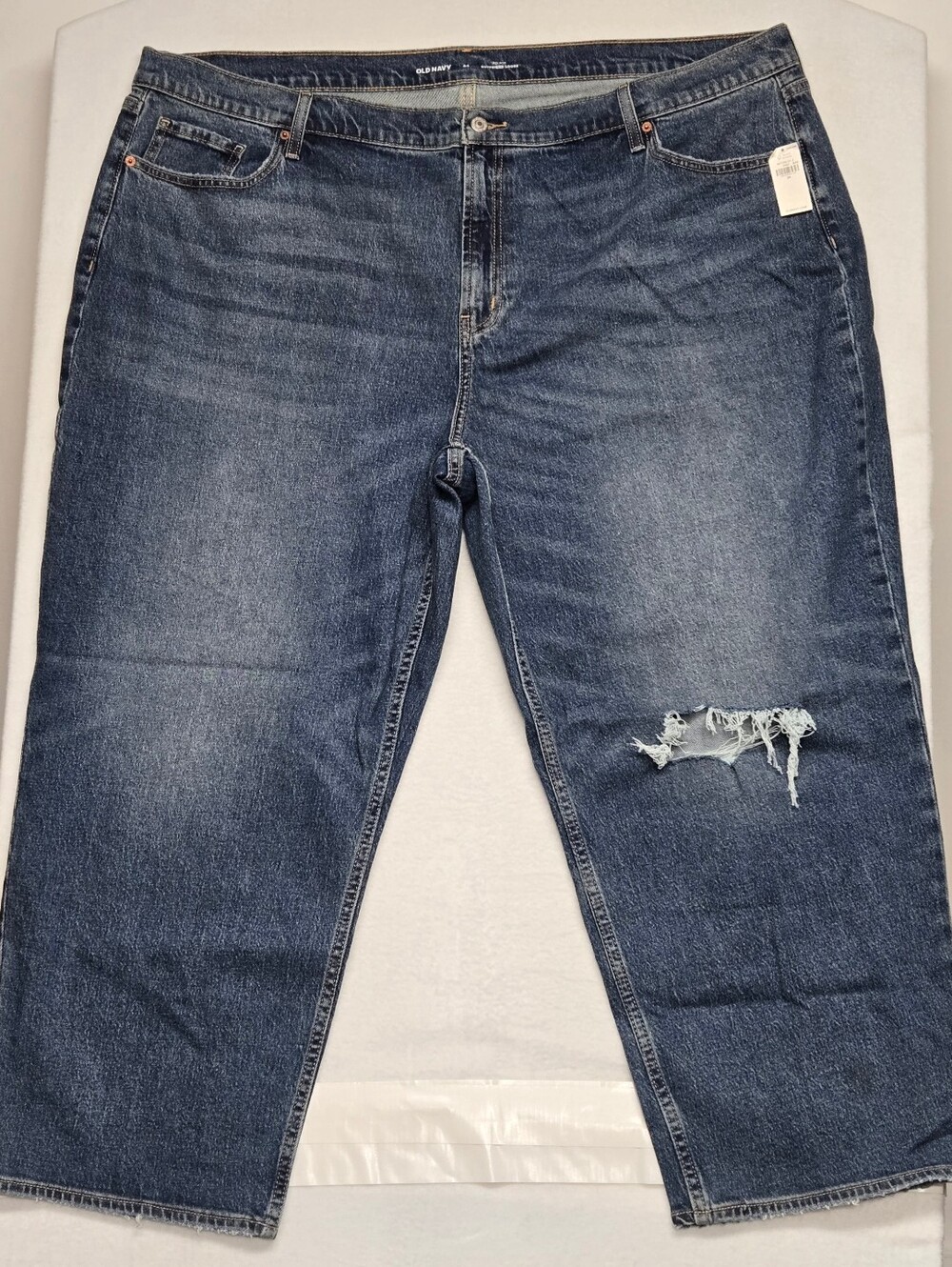 Old Navy Jeans Mid Rise Boyfriend Loose Distressed 24 Plus Sz Denim New